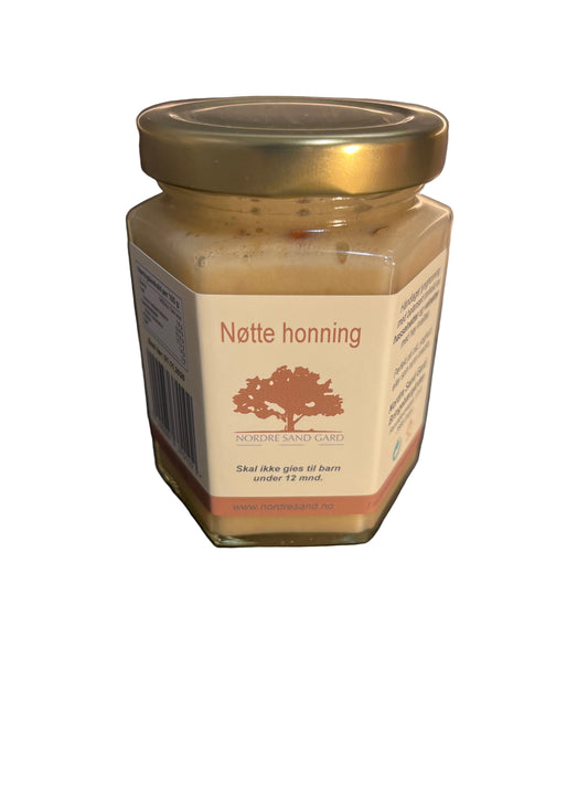 Nøtte honning,  6 kant glass