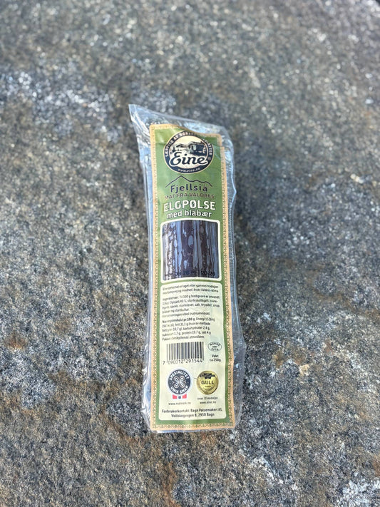 Eine elgpølse med blåbær, ca. 250 g